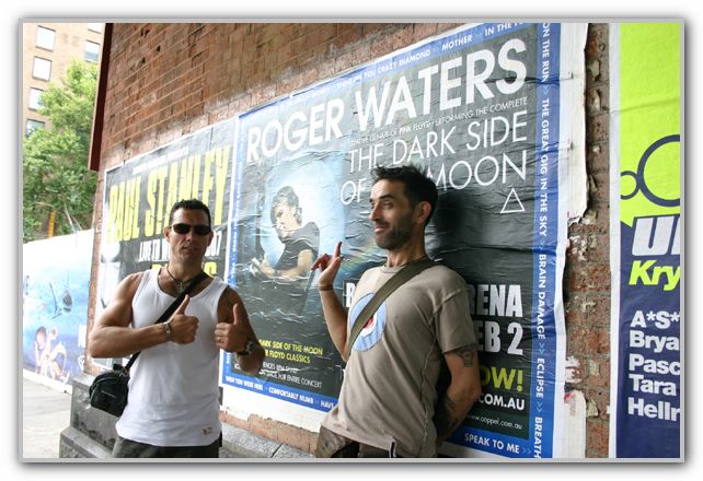 CJ & Stuart in front of Roger Walters Poster Melbourne Feb 2007